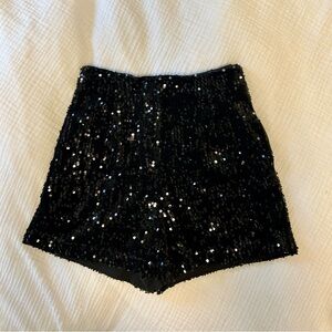Zara Black Sequin Women Shorts